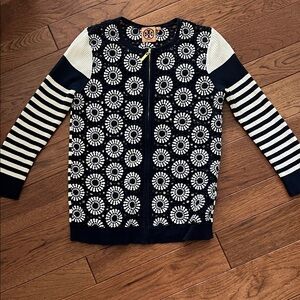 Tory Burch Crochet Zip Cardigan
